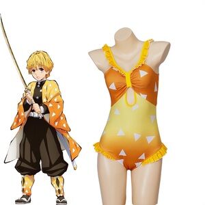 Demon Slayer Zenitsu Women's One Piece Swimsuit. NWOT.